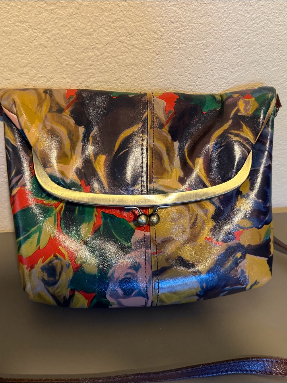Patricia Nash Floral Multicolor Leather Crossbody Bag - Unbranded
